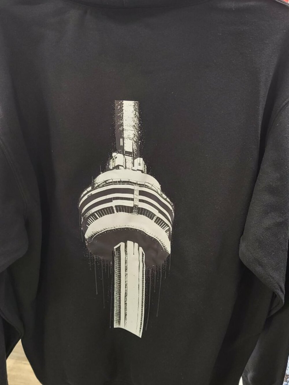 Toronto Drip Art Black Large Hoodie Design on Front & Back New Local Designer